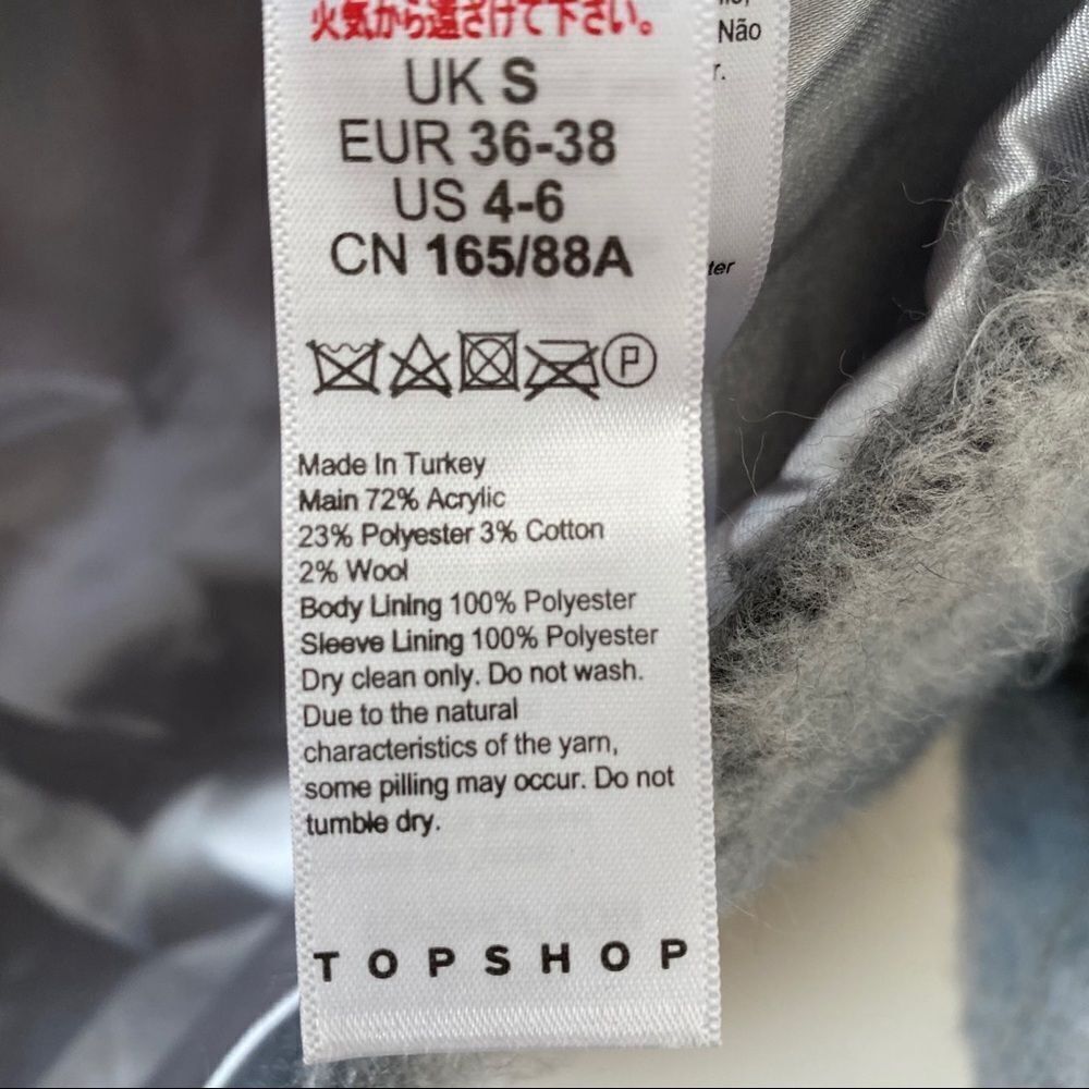 Topshop- Check Button Down Fuzzy Shacket - Picture 12 of 12
